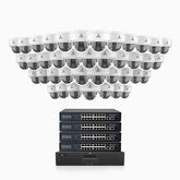 HZ804 - 4K 64 Channel 40 Cameras PoE Security System, 4X Optical Zoom, 2.8 - 12 MM Motorized Varifocal Lens, Smart Dual Light Night Vision, Motion Detection 2.0, Built-in Microphone, Siren & Strobe Alarm, Upgraded Version